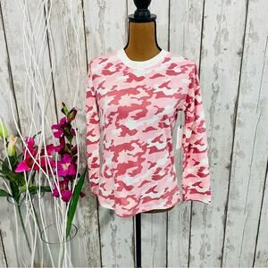 Melrose and Market - Pink Camo Graphic Longsleeve Top